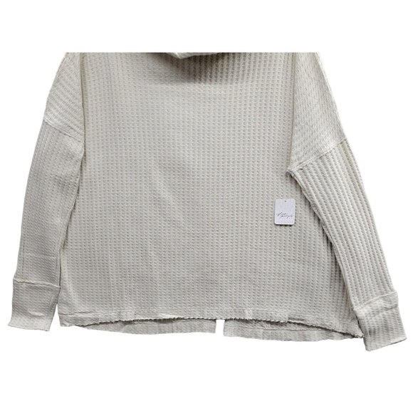 Free People NWT Juicy Long Sleeve Waffle Knit Thermal Shirt M Color: Stone Cold - Picture 3 of 10